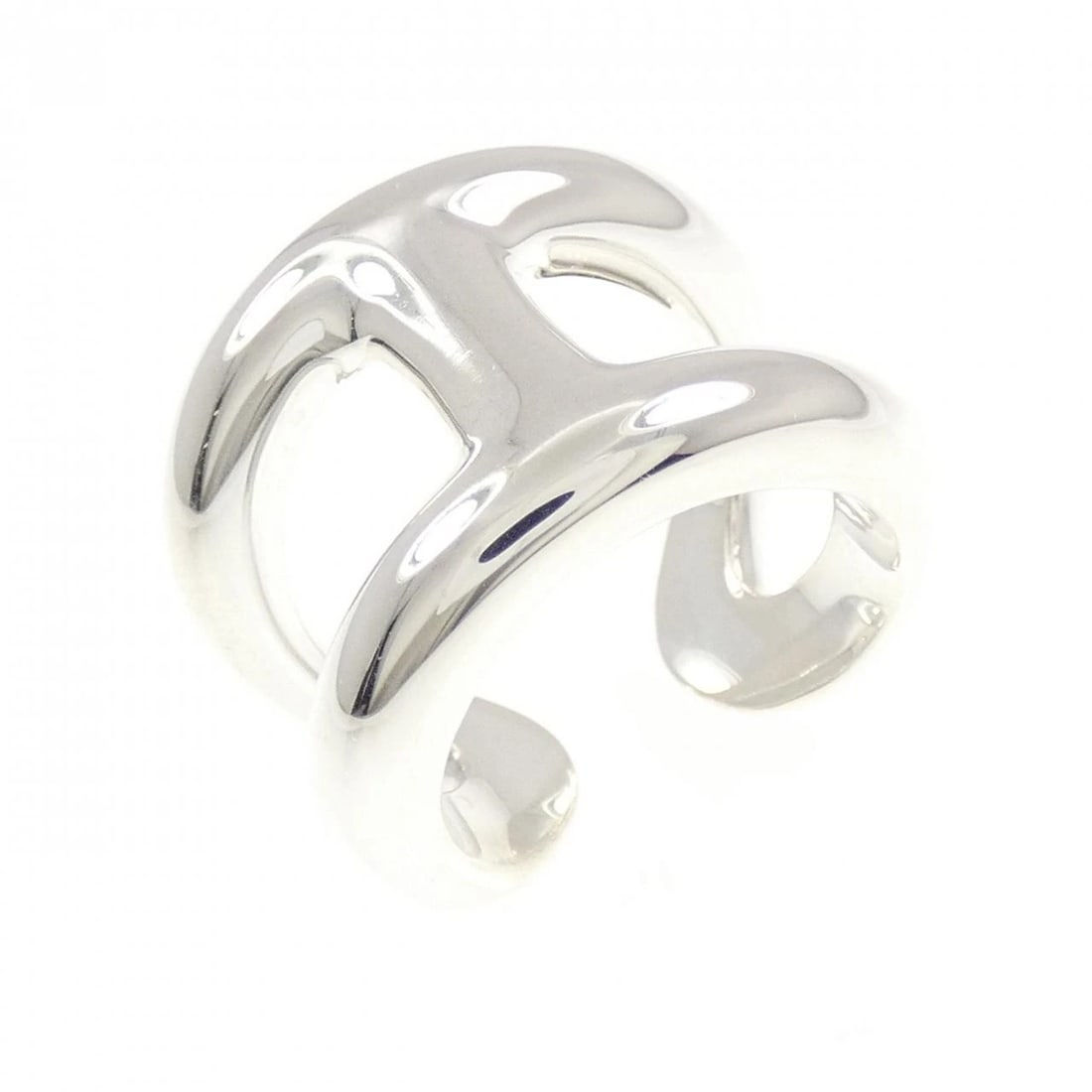HERMES OSMOS LARGE RING: Hermes Osmos Large Ring Brand: HERMES Type/Style: Hermes Ring Material: 925Silver, Color: Silver Size: US4 1/2(48) Accessories: None Accessories Notice: When purchasing pre-owned goods, pl