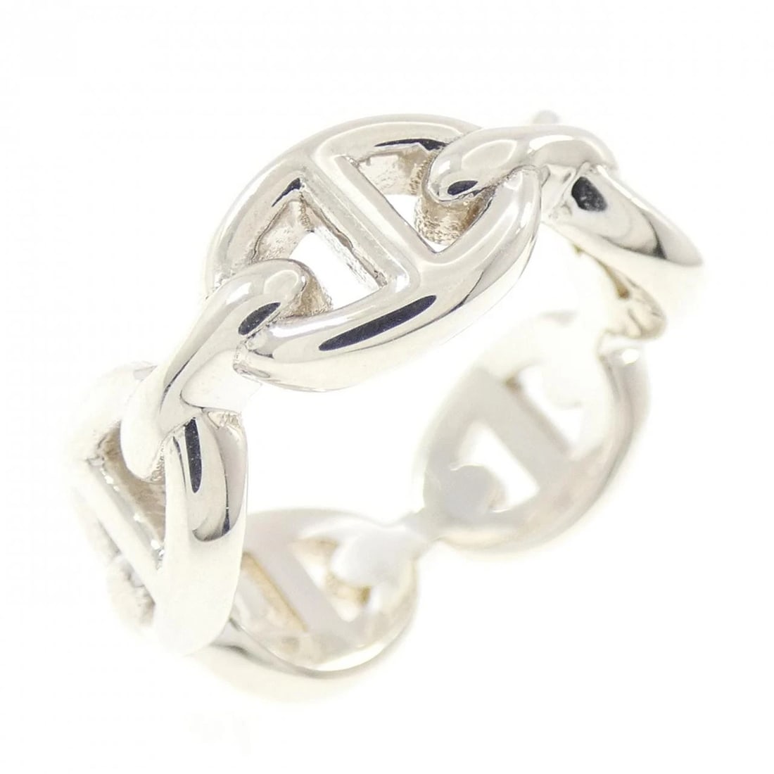HERMES CHAINE D'ANCRE ENCHAINE RING: Hermes Chaine d'Ancre Enchaine Ring Brand: HERMES Type/Style: Hermes Ring Material: 925Silver, Color: Silver Size: US3 3/4(46) Accessories: None Accessories Notice: When purchasing pre-owned goods,