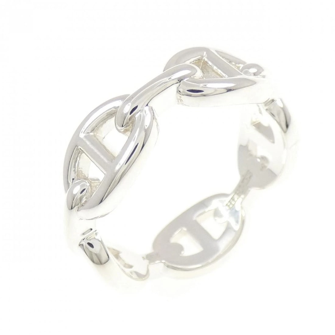 HERMES CHAINE D'ANCRE ENCHAINE RING: Hermes Chaine d'Ancre Enchaine Ring Brand: HERMES Type/Style: Hermes Ring Material: 925Silver, Color: Silver Size: US9(59) Accessories: None Accessories Notice: When purchasing pre-owned goods,