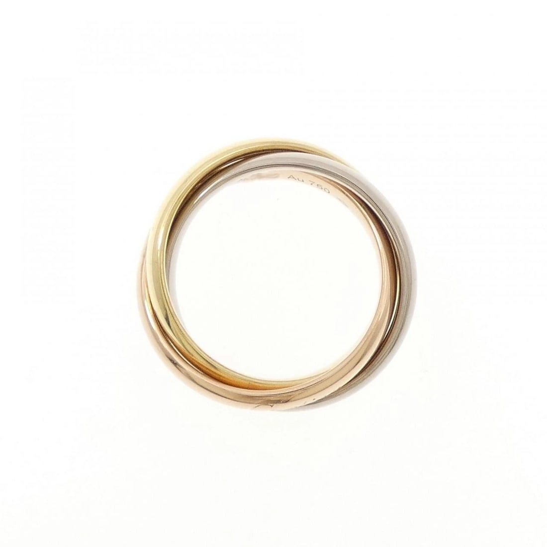 CARTIER TRINITY RING: Cartier Trinity ring Brand: CARTIER Type/Style: Cartier Ring Material: 750 Yellow Gold/750 White Gold/750 Pink Gold, Color: YG,WG,PG Size: US5 1/4(50) Accessories: None Accessories Notice: When