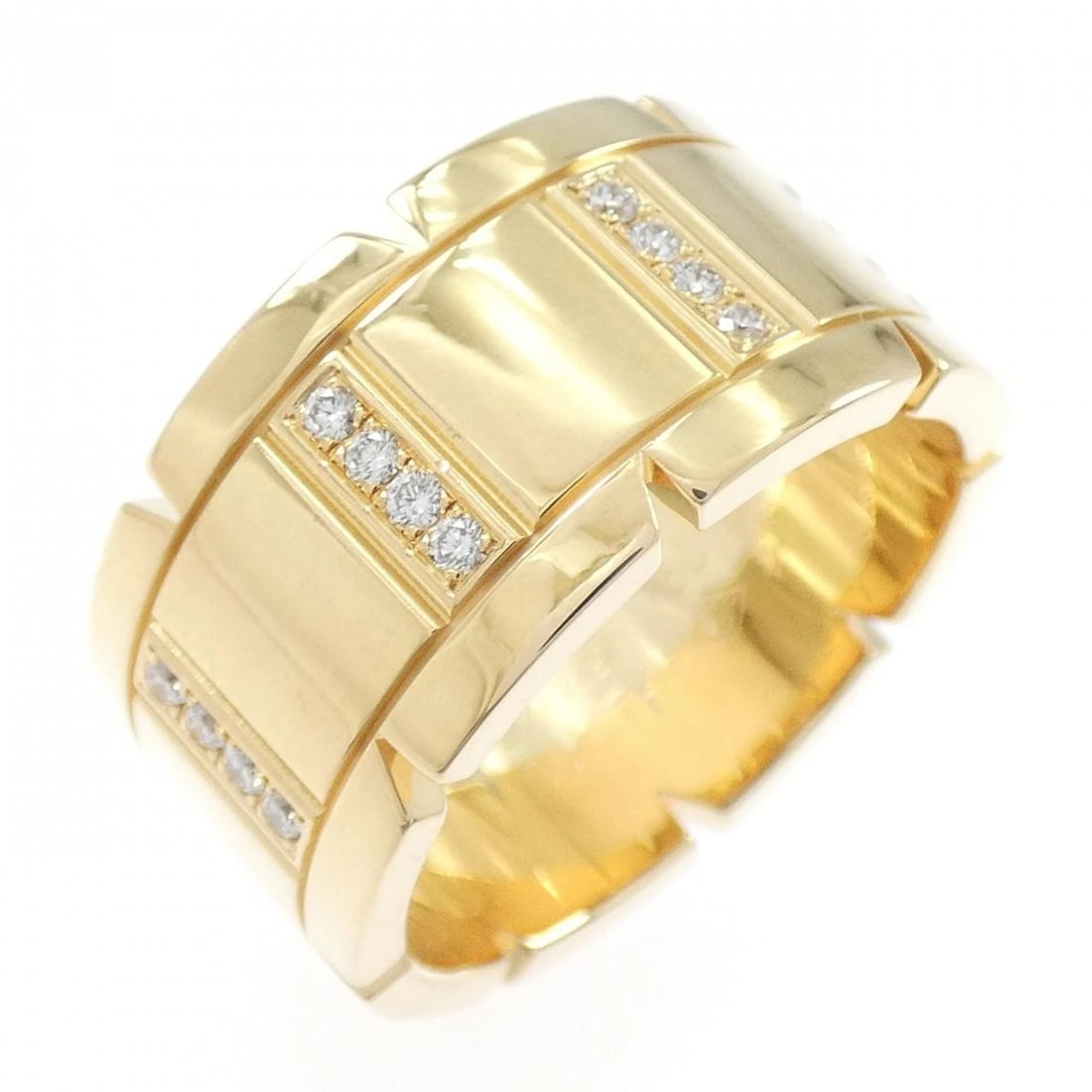 CARTIER TANK FRANCAISE HALF DIAMOND RING: Cartier Tank Francaise Half Diamond Ring Brand: CARTIER Type/Style: Cartier Ring Material: 750 yellow gold, Main Stone Natural Color: Yellow Gold Size: US8 1/2(58) Accessories: None Access