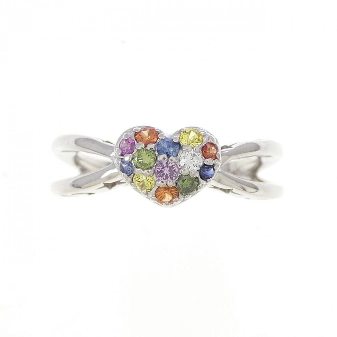 PONTE VECCHIO HEART RING: Ponte Vecchio Heart Ring Brand: Ponte Vecchio Type/Style: Ponte Vecchio Ring Material: K18 white gold, Main Stone Sapphire Color: White Gold Size: US4 1/2 Accessories: None Accessories Notice: When