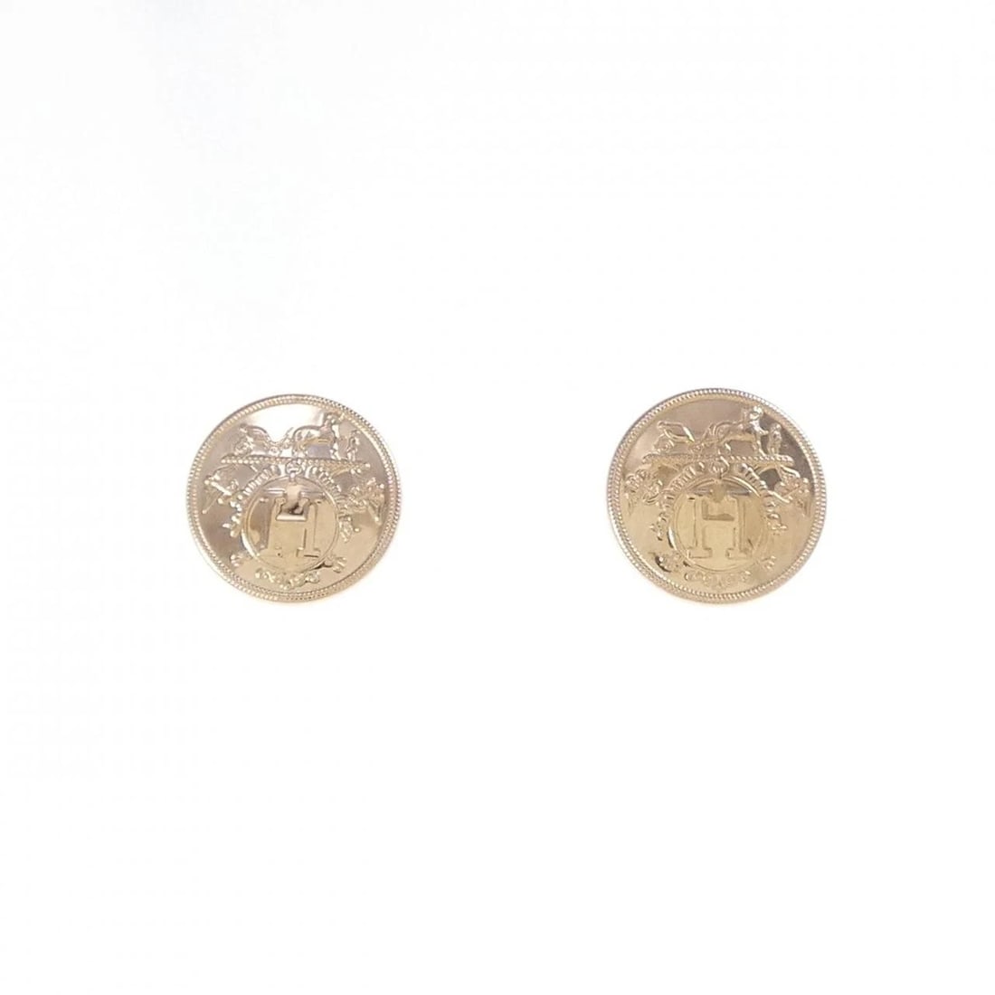 HERMES EXLIBRIS TPM PIERCE: Hermes Exlibris TPM Pierce Brand: HERMES Type/Style: Hermes Pierce/Earring Material: 750 Pink Gold, Color: Pink Gold Size: Actual Size Diameteraround: 8.3mm Accessories: None Accessories Notice: When