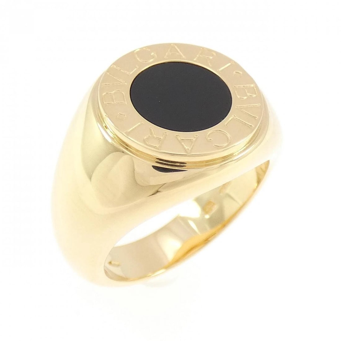 BVLGARI BVLGARI BVLGARI RING: Bvlgari Bvlgari Bvlgari Ring Brand: BVLGARI Type/Style: Bulgari Ring Material: 750 yellow gold, Main Stone Onyx Color: Yellow Gold Size: US6 1/4 Accessories: None Accessories Notice: When purchasing