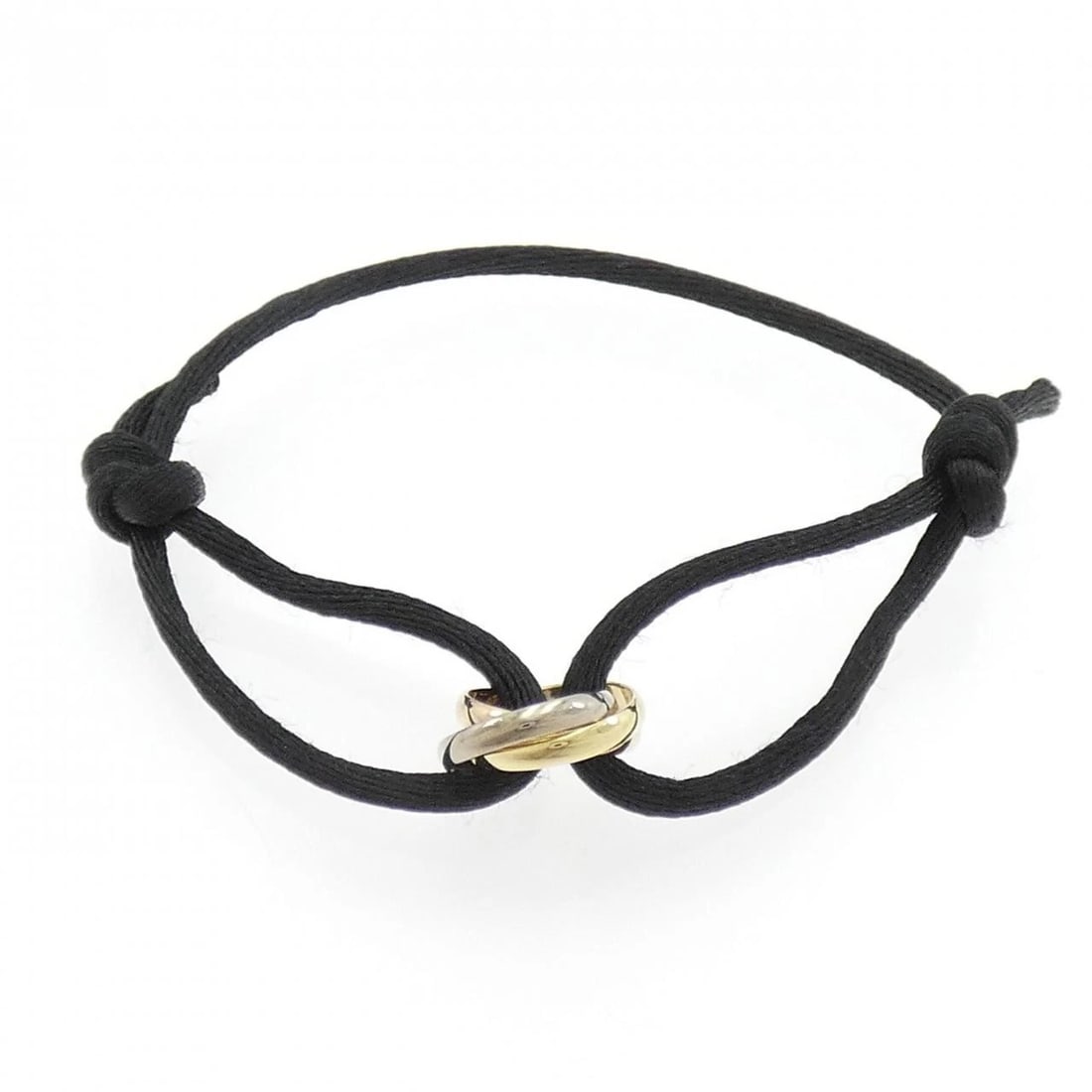 CARTIER TRINITY CORD BRACELET: Cartier Trinity cord bracelet Brand: CARTIER Type/Style: Cartier Bracelets Material: 750 Yellow Gold/750 White Gold/750 Pink Gold, Color: YG,WG,PG Size: Actual Size Max width approx: 4.1mm