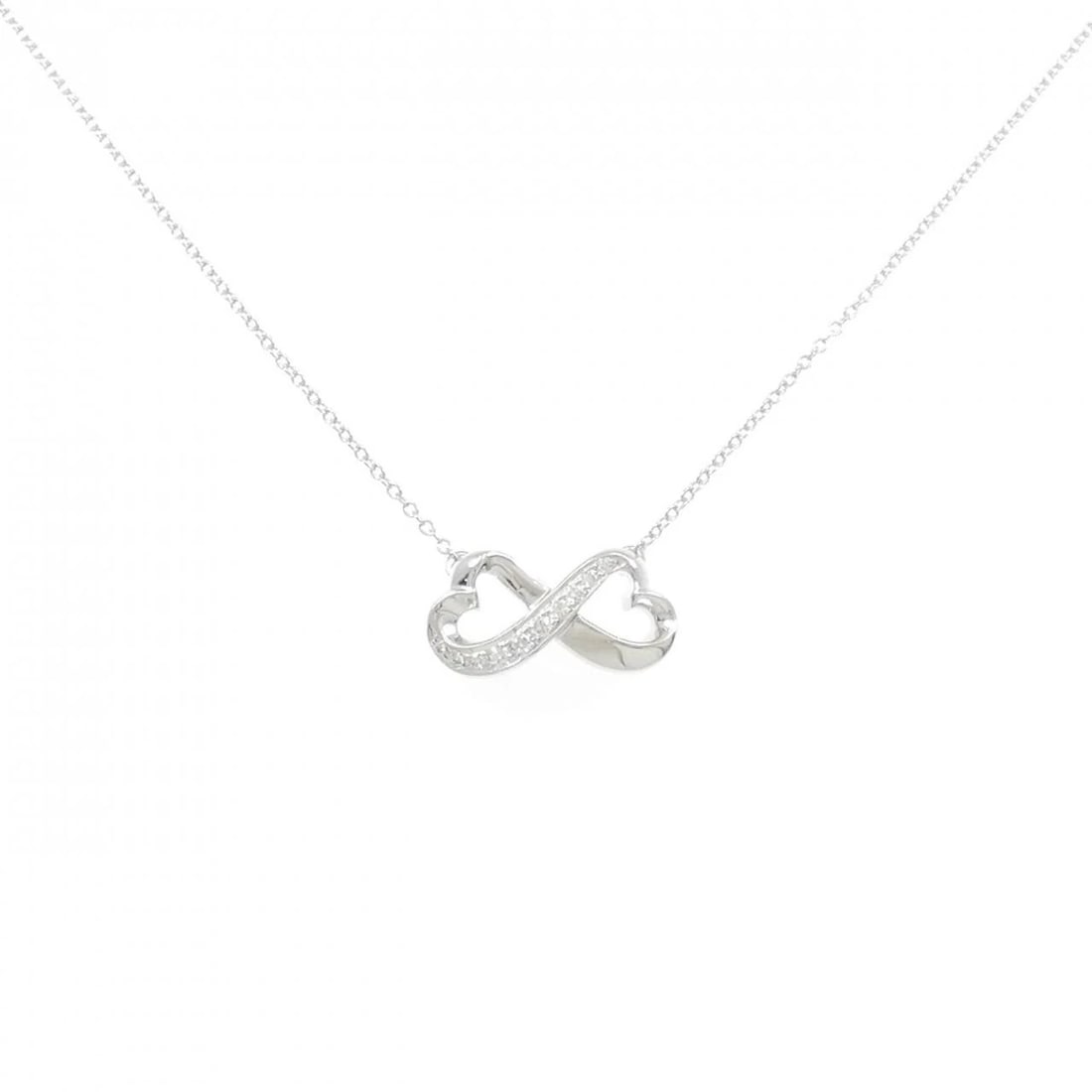 TIFFANY & CO. DOUBLE LOVING HEART NECKLACE: TIFFANY & Co. Double Loving Heart Necklace Brand: TIFFANY&Co. Type/Style: TIFFANY&Co. Necklace Material: 750 white gold, Main Stone Natural Color: White GOLD Size: Length42cmActual Size Pendant