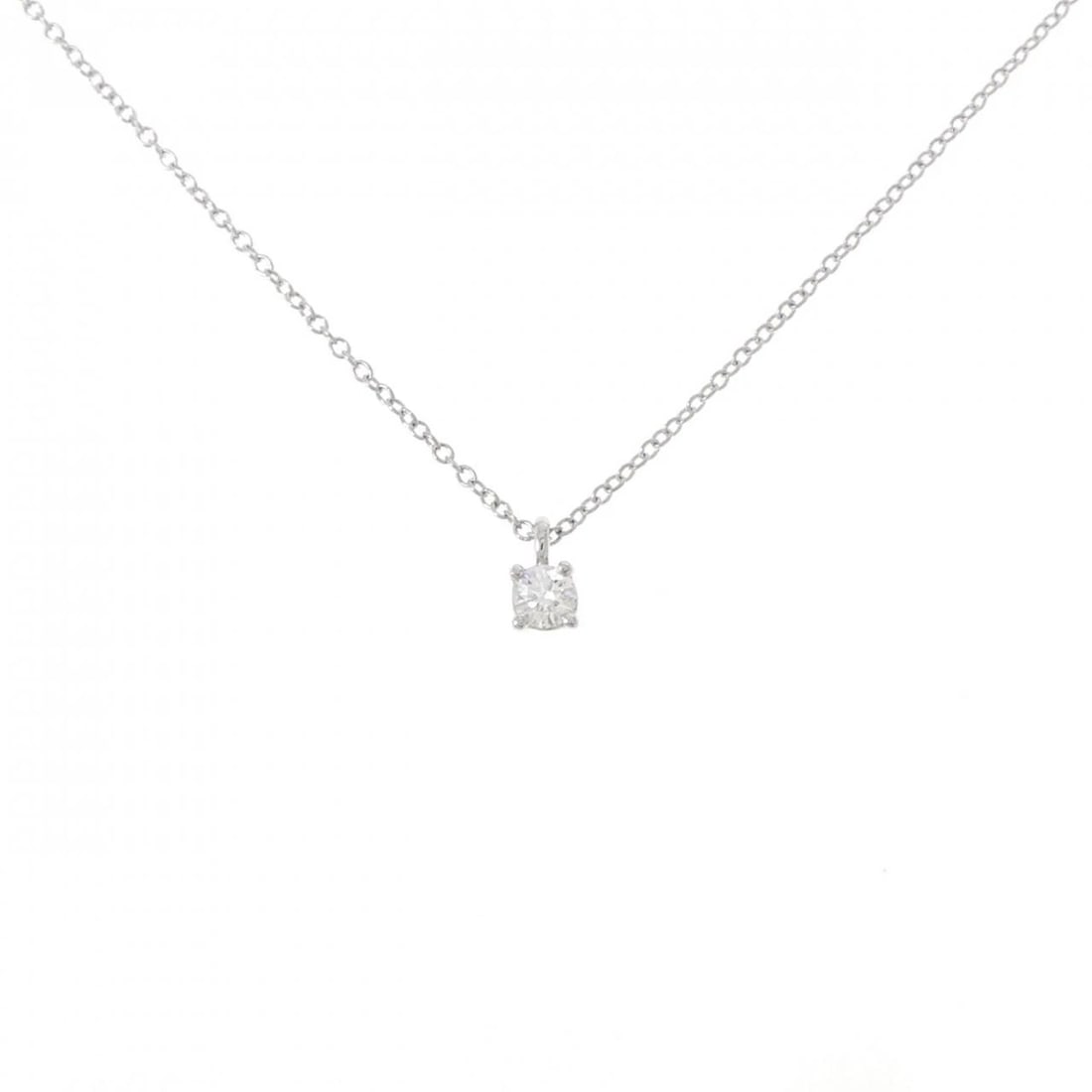 TIFFANY&CO. SOLITAIRE NECKLACE: TIFFANY&Co. Solitaire Necklace Brand: TIFFANY&Co. Type/Style: TIFFANY&Co. Necklace Material: Platinum950, Main Stone Natural Color: Silver Size: Length41cmActual Size Pendant length approx. x width
