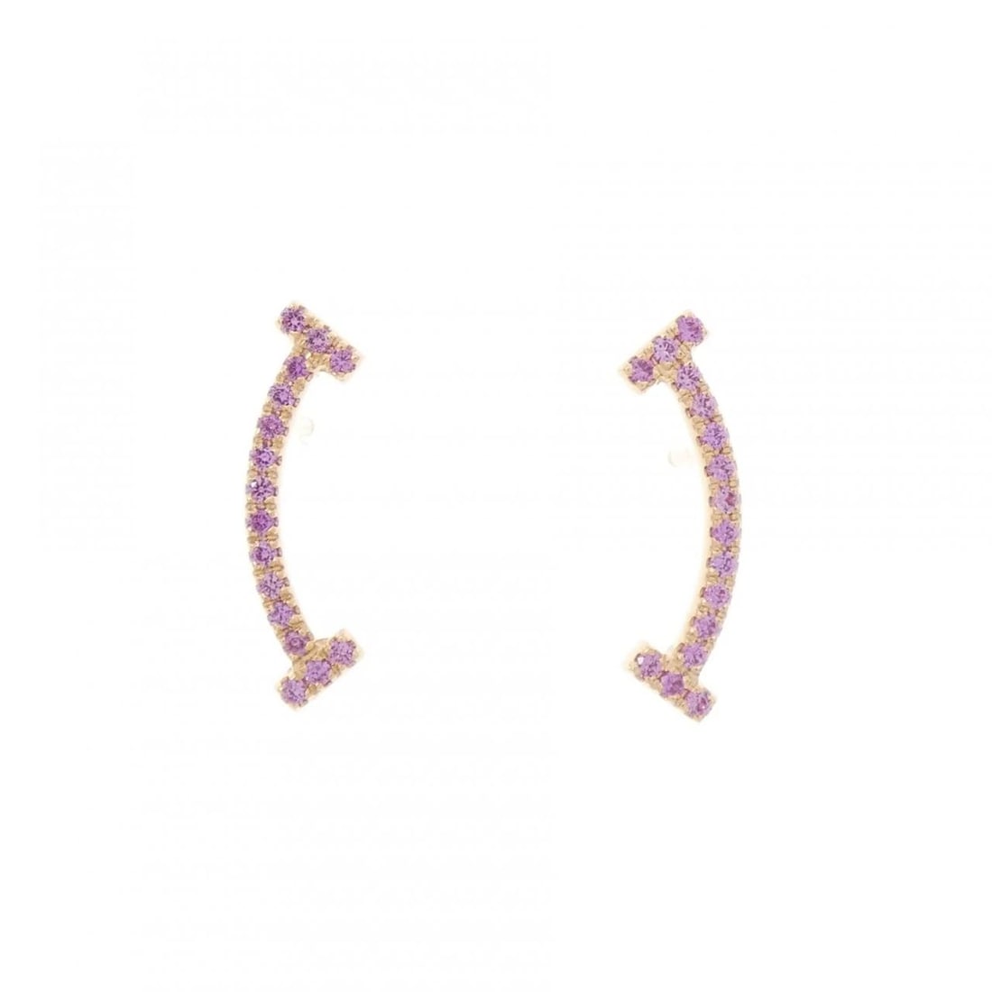 TIFFANY&CO. T SMILE PIERCE: TIFFANY&Co. T Smile Pierce Brand: TIFFANY&Co. Type/Style: TIFFANY&Co. Pierce/Earring Material: 750 Pink Gold, Main Stone Sapphire Color: Pink Gold Size: Actual Size Approximate dimensions (height x