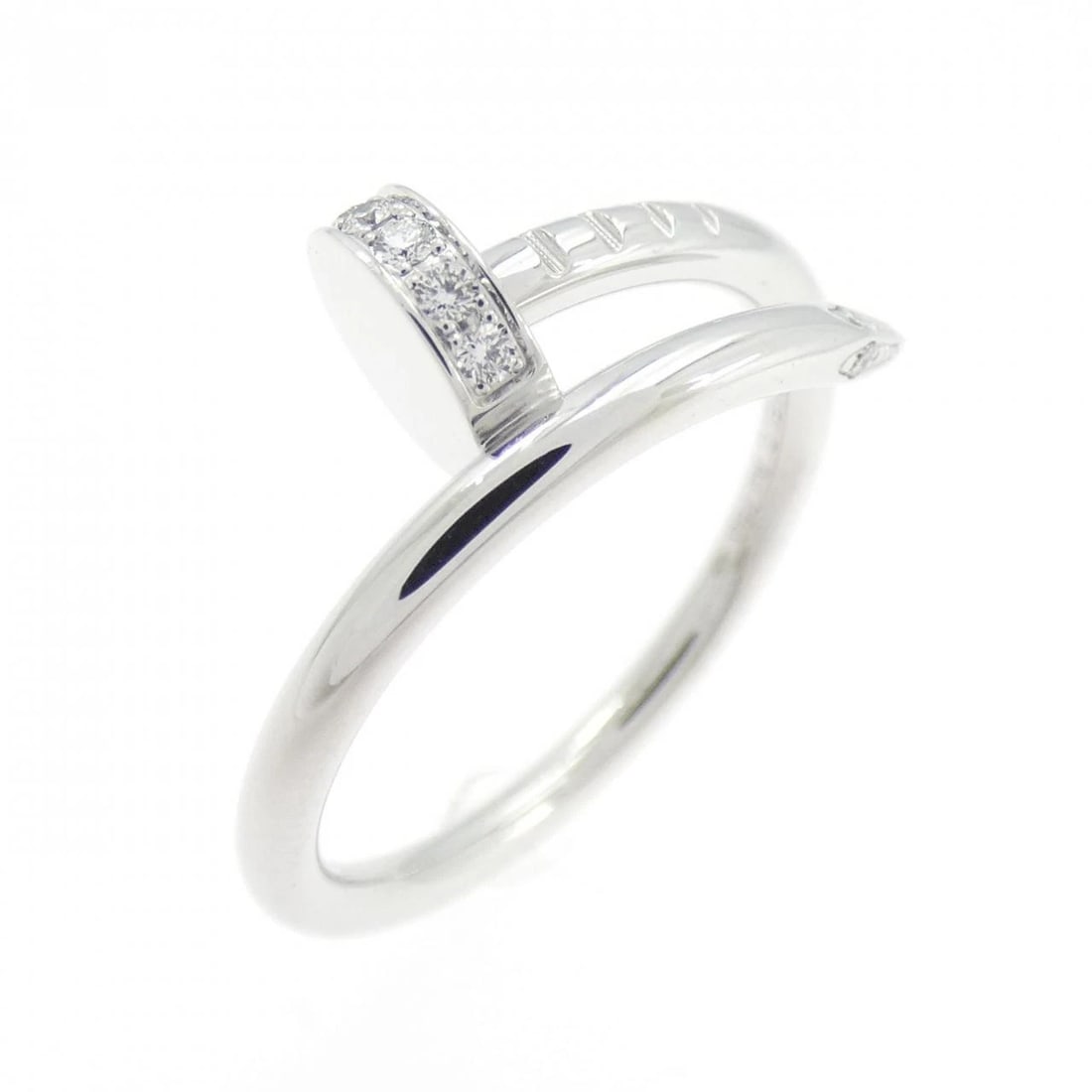 CARTIER JUSTE UN CLOU SMALL RING: Cartier Juste un Clou small ring Brand: CARTIER Type/Style: Cartier Ring Material: 750 white gold, Main Stone Natural Color: White Gold Size: US4(47) Accessories: None Accessories Notice: