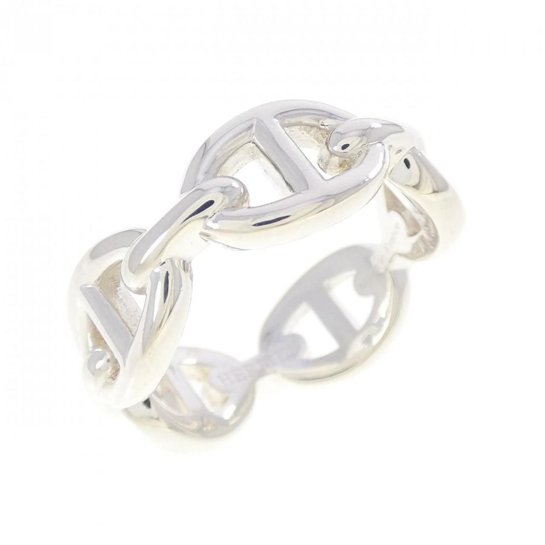 HERMES CHAINE D'ANCRE ENCHAINE RING: Hermes Chaine d'Ancre Enchaine Ring Brand: HERMES Type/Style: Hermes Ring Material: 925Silver, Color: Silver Size: US6 1/4(52) Accessories: None Accessories Notice: When purchasing pre-owned goods,