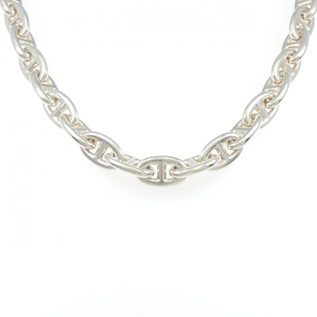 HERMES CHAINE D'ANCRE NECKLACE: Hermes Chaine d'Ancre Necklace Brand: HERMES Type/Style: Hermes Necklace Material: Hall mark, Color: None Size: Length42cmActual Size Chain maximum width approx.: 10.0mm Accessories: None Accessories