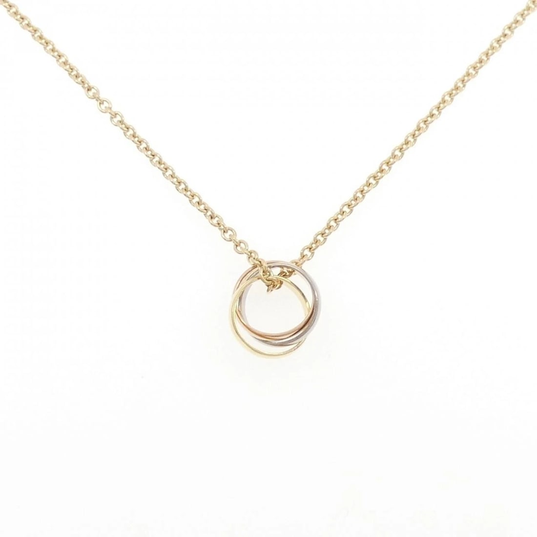 CARTIER TRINITY NECKLACE: Cartier Trinity Necklace Brand: CARTIER Type/Style: Cartier Necklace Material: 750 Yellow Gold/750 White Gold/750 Pink Gold, Color: YG,WG,PG Size: Length42cmActual Size Pendant length approx. x width