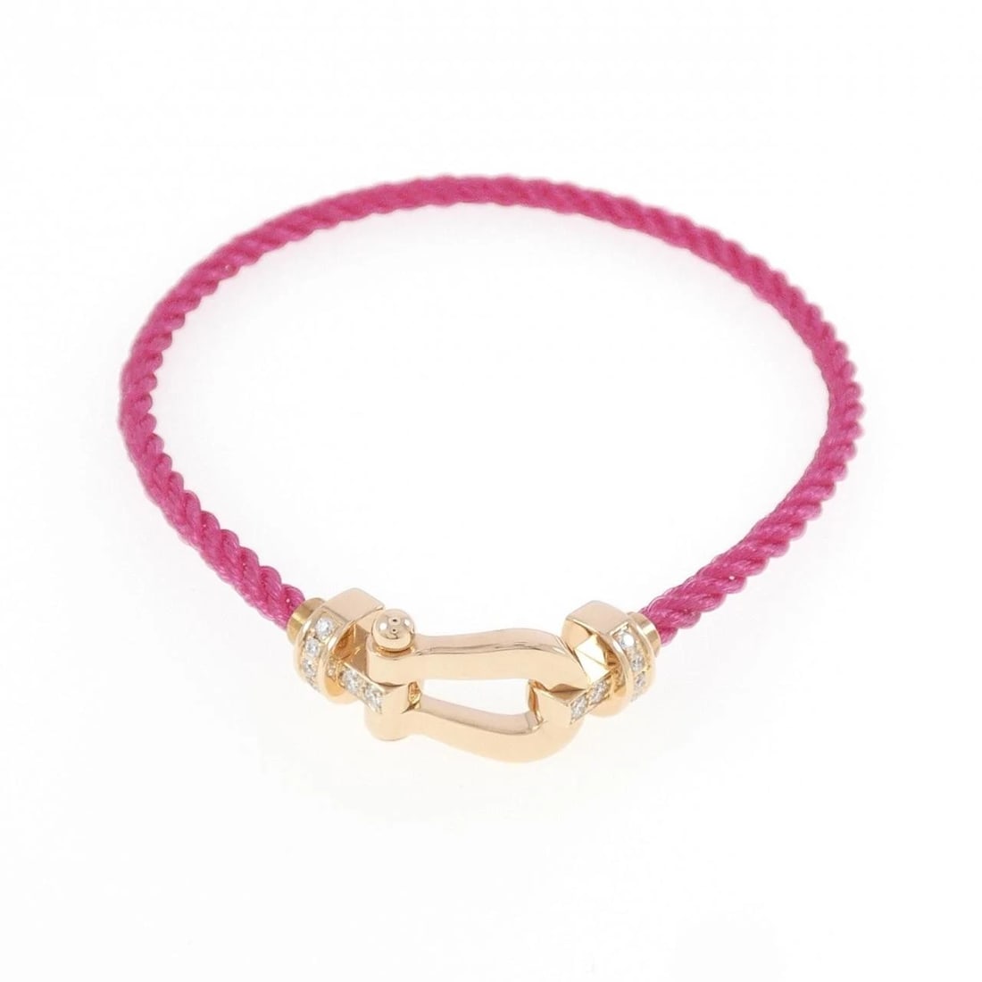 FRED FORCE BRACELET: Fred Force Bracelet Brand: FRED Type/Style: Fred Bracelet Material: 750 pink gold/stainless steel, Main Stone Natural Color: pink gold/stainless steel Size: Length17cm Actual Size Max width approx:
