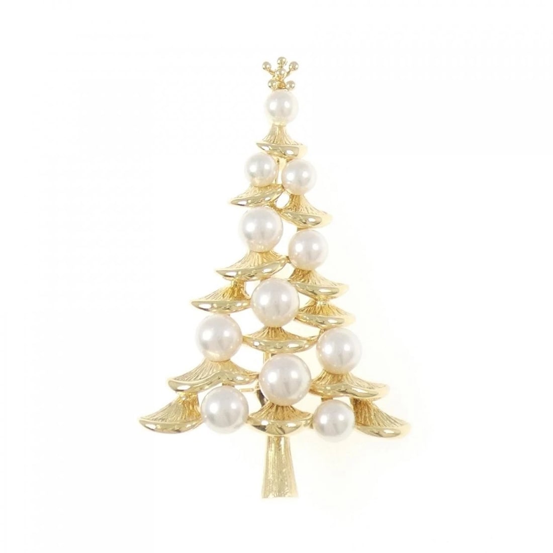 MIKIMOTO AKOYA PEARL BROOCH: Mikimoto Akoya Pearl Brooch Brand: MIKIMOTO Type/Style: MIKIMOTO Pendant/Brooch Material: K18 yellow gold, Main Stone Akoya Pearl Color: YELLOW GOLD Size: Actual Size Approx. height x width: 50.0mm x