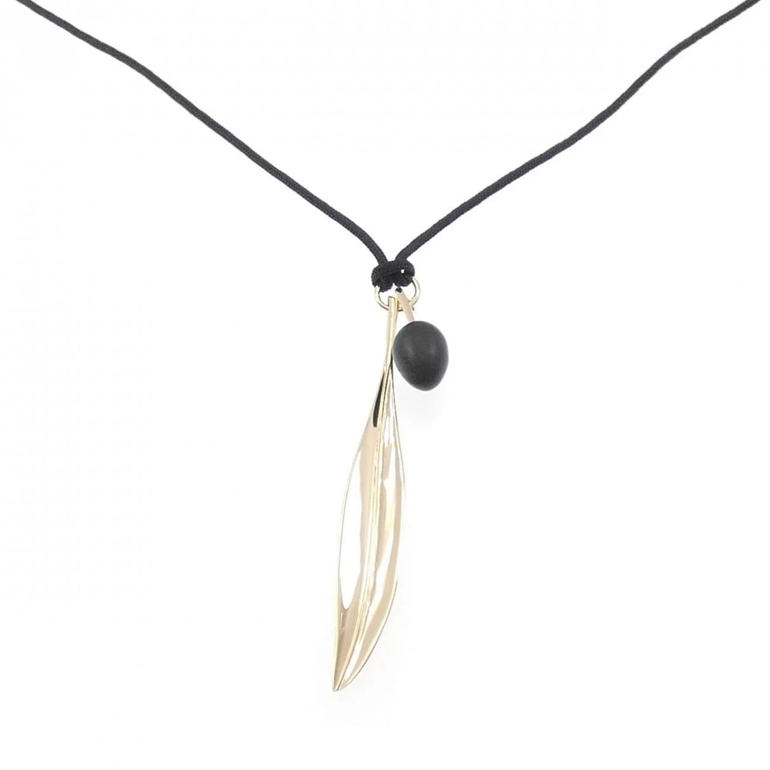 HERMES 750PG NECKLACE: Hermes 750PG Necklace Brand: HERMES Type/Style: Hermes Necklace Material: 750 Pink Gold, Main Stone Obsidian Color: Pink GOLD Size: Length66cm Actual Size Pendant dimensions (approx.): 74.5cm