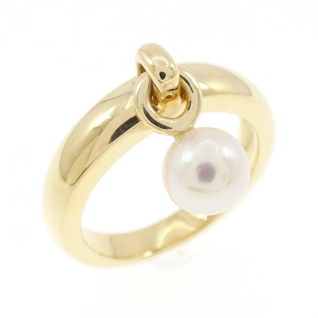 MIKIMOTO AKOYA PEARL RING: Mikimoto Akoya Pearl Ring Brand: MIKIMOTO Type/Style: Mikimoto Ring Material: 750 yellow gold, Main Stone Akoya Pearl Color: yeLLOW GOLD Size: US3 3/4 Accessories: None Accessories Notice: When