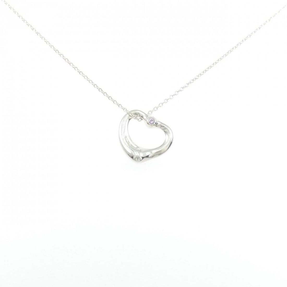 TIFFANY&CO. OPEN HEART NECKLACE: TIFFANY&Co. Open Heart Necklace Brand: TIFFANY&Co. Type/Style: TIFFANY&Co. Necklace Material: 925Silver, Main Stone Sapphire Color: SILVER Size: Length41cm Actual Size Pendant length approx. x width