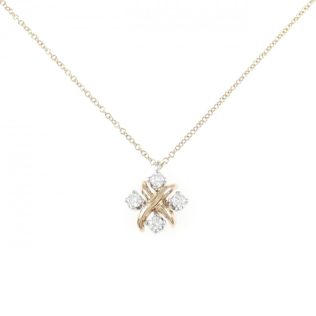 TIFFANY&CO. RING NECKLACE: TIFFANY&Co. Ring Necklace Brand: TIFFANY&Co. Type/Style: TIFFANY&Co. Necklace Material: 750 pink gold/Platinum950, Main Stone Natural Color: PG,SILVER Size: Length41cm Actual Size Pendant length appro