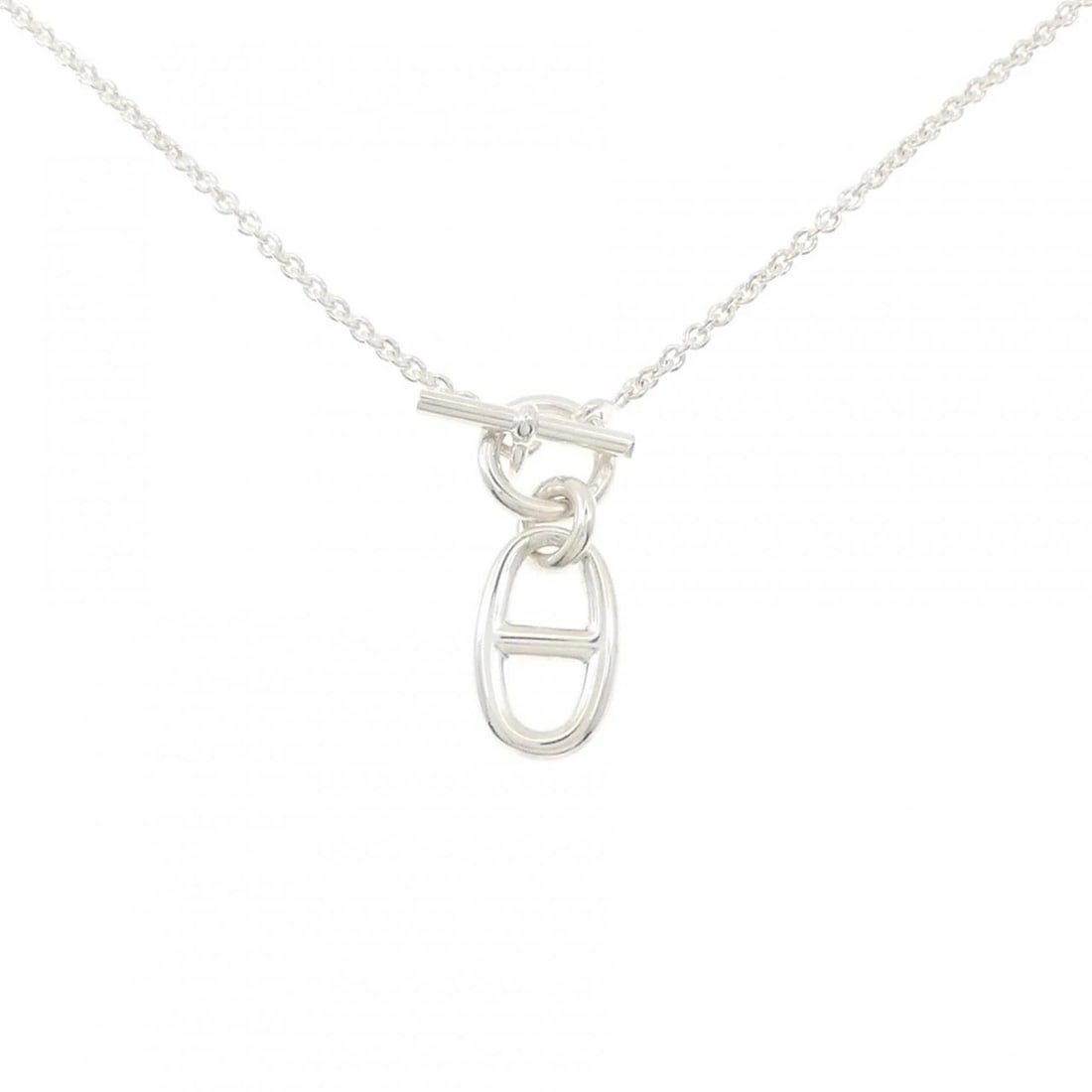 HERMES CHAINE D'ANCRE NECKLACE: Hermes Chaine d'Ancre Necklace Brand: HERMES Type/Style: Hermes Necklace Material: 925Silver, Color: Silver Size: Length40cm Actual Size Pendant length approx. x width approx.: 30.5mmx14.2mm Chain