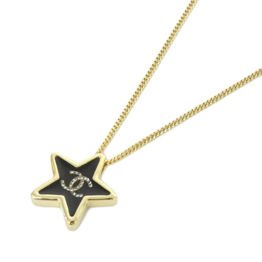 CHANEL NECKLACE: Chanel Necklace Brand: CHANEL Type/Style: Chanel Necklace Material: None, Color: BLACK+CRYSTAL / GOLD Metal Size: Length: 42-48cm Top width x height: 2.3cmx2.4cm Accessories: None Accessories Notice: