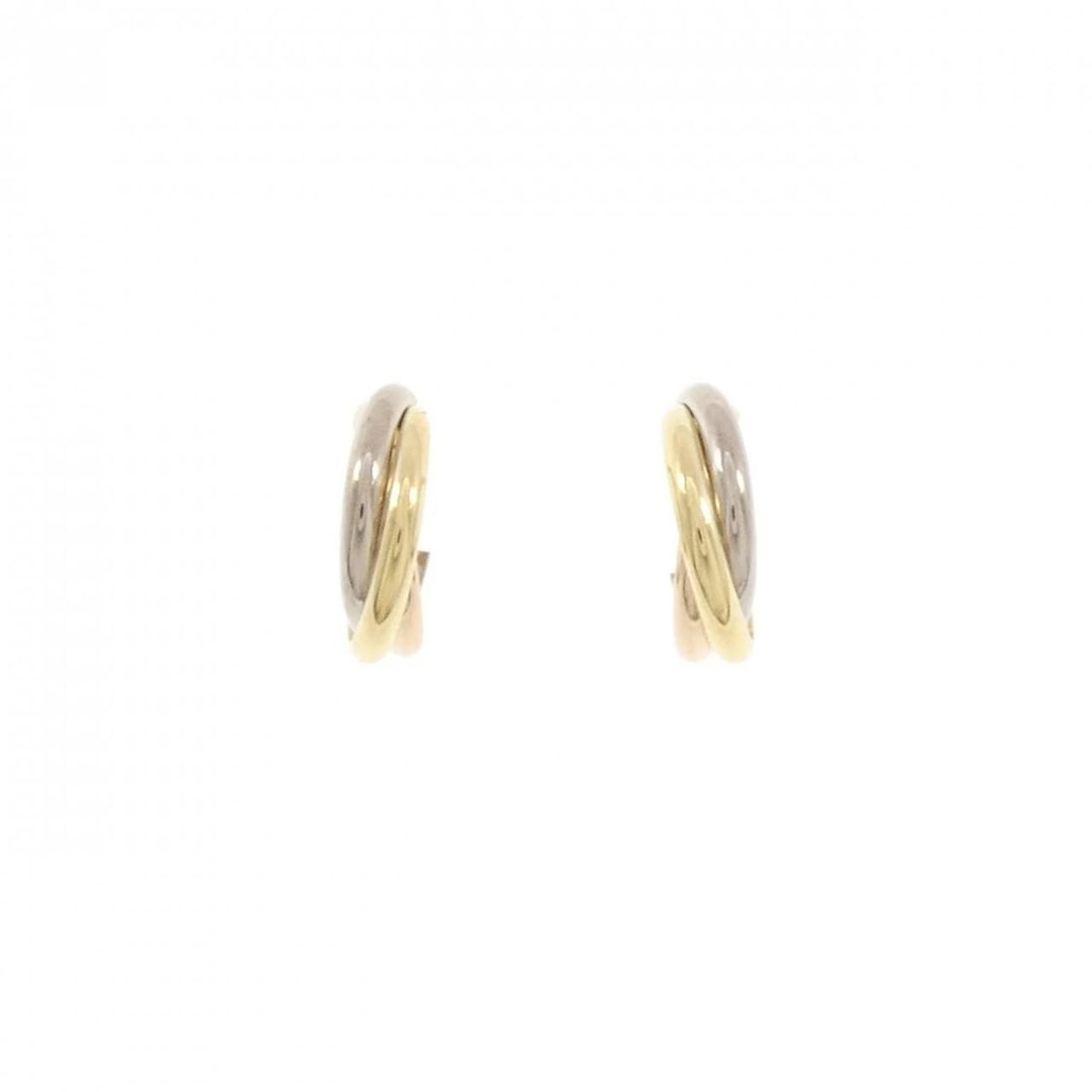 CARTIER TRINITY SMALL PIERCE: Cartier Trinity Small Pierce Brand: CARTIER Type/Style: Cartier Pierce/Earring Material: 750 Yellow Gold/750 White Gold/750 Pink Gold, Color: YG,WG,PG Size: Actual Size Approximate dimensions (height
