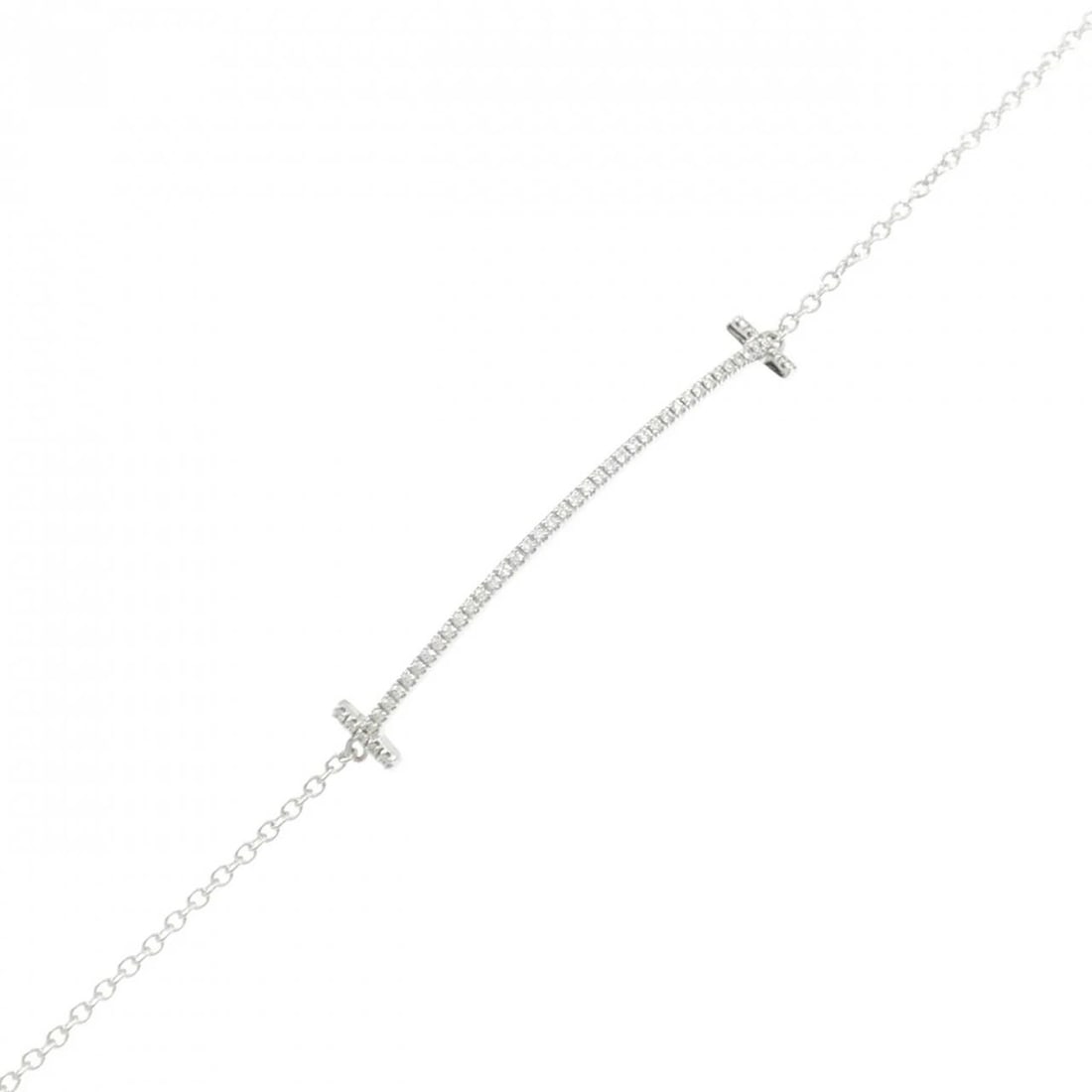 TIFFANY & CO. T SMILE BRACELET: TIFFANY & Co. T Smile Bracelet Brand: TIFFANY&Co. Type/Style: TIFFANY & Co. Bracelet Material: 750 white gold, Main Stone Natural Color: WHITE GOLD Size: Length16.5cm Actual Size Max width approx.: 6.