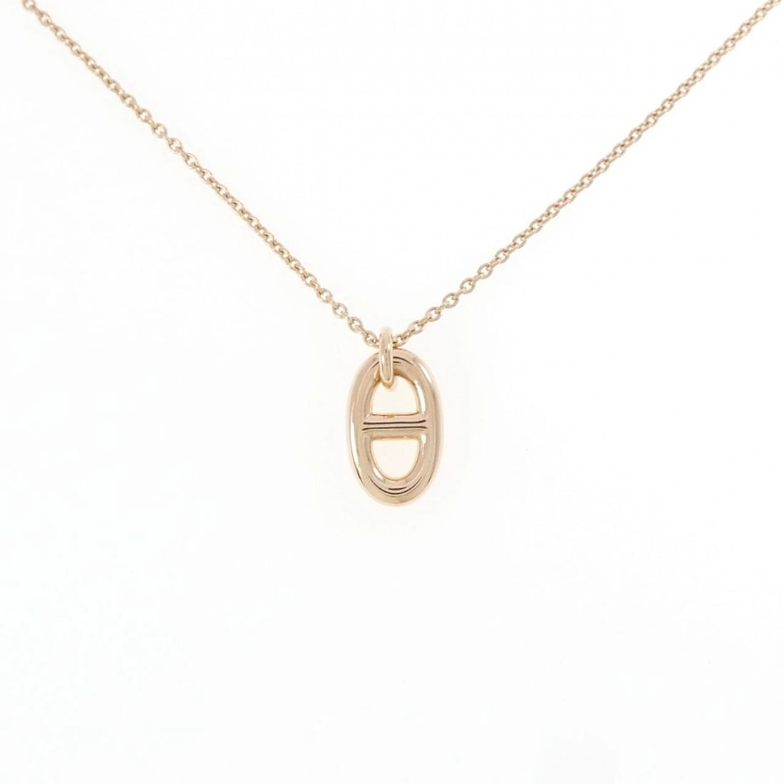 HERMES FARANDOLE NECKLACE: Hermes Farandole Necklace Brand: HERMES Type/Style: Hermes Necklace Material: 750 Pink Gold, Color: PINK GOLD Size: Length39?41cmActual Size Pendant length approx. x width approx.: 16.2mmx8.5mm Chain