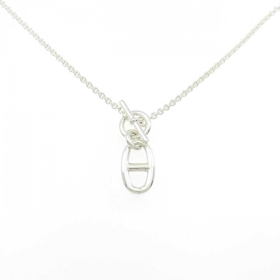 HERMES CHAINE D'ANCRE NECKLACE: Hermes Chaine d'Ancre Necklace Brand: HERMES Type/Style: Hermes Necklace Material: 925Silver, Color: SILVER Size: Length41cm Actual Size Pendant length approx. x width approx.: 29.9mmx11.4mm Chain