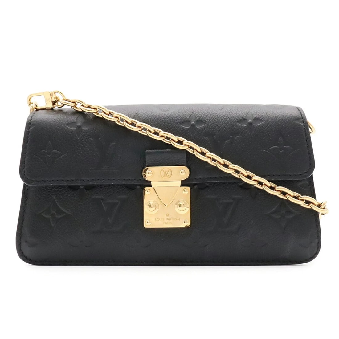 LOUIS VUITTON MONOGRAM EMPREINTE WALLET ON CHAIN: Louis Vuitton Monogram Empreinte Wallet on Chain Brand: Louis Vuitton Type/Style: Clutch bag, Shoulder bag Material: Monogram Empreinte , Leather Color: Noir Size: 12.5cm x 21.5cm x 4.5cm / 4.92inch x