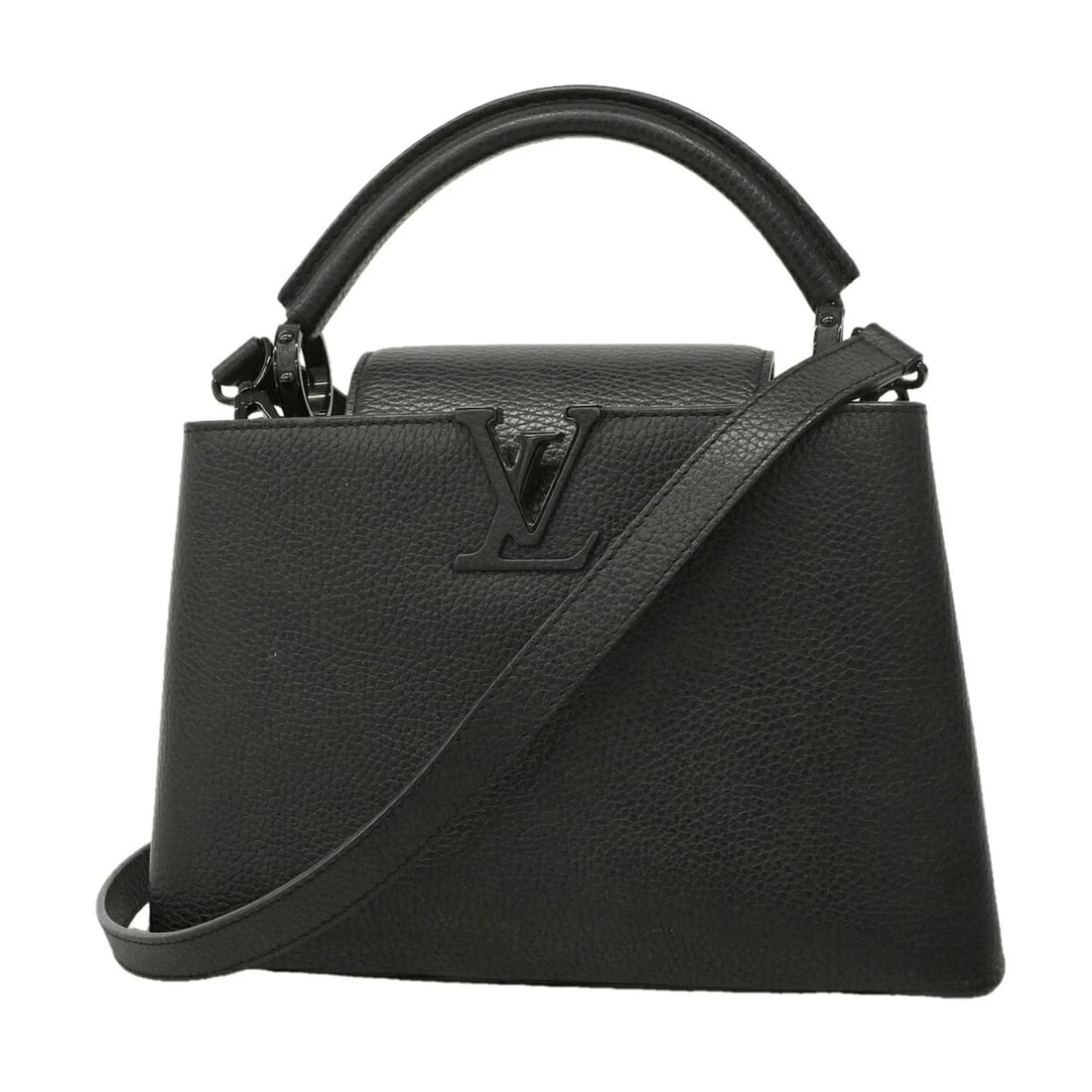 LOUIS VUITTON CAPUCINES BB HANDBAG: Louis Vuitton Capucines BB handbag Brand: Louis Vuitton Type/Style: Handbag Material: None Color: Noir Size: (HxWxD) 21cm x 26.5cm x 9cm / 8.26inch x 10.43inch x 3.54inch Accessories: None