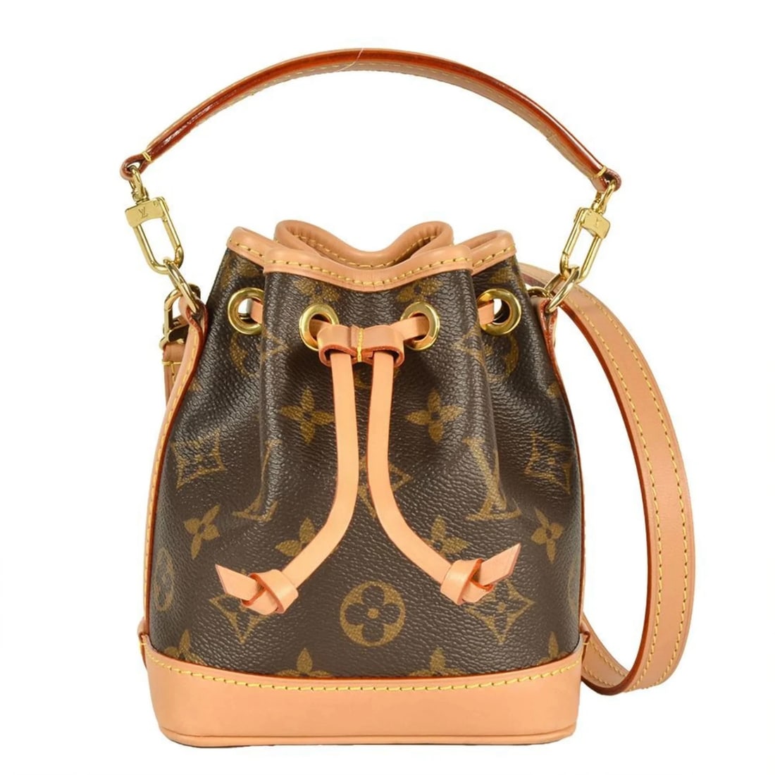 LOUIS VUITTON NANO NOE SHOULDER BAG MONOGRAM CANVAS: Louis Vuitton Nano Noe Shoulder Bag Monogram Canvas Brand: Louis Vuitton Type/Style: Handbag, Shoulder bag Material: Monogram Color: Brown, Monogram Size: (HxWxD) 15.5cm x 13cm x 10.5cm / 6.1inch x
