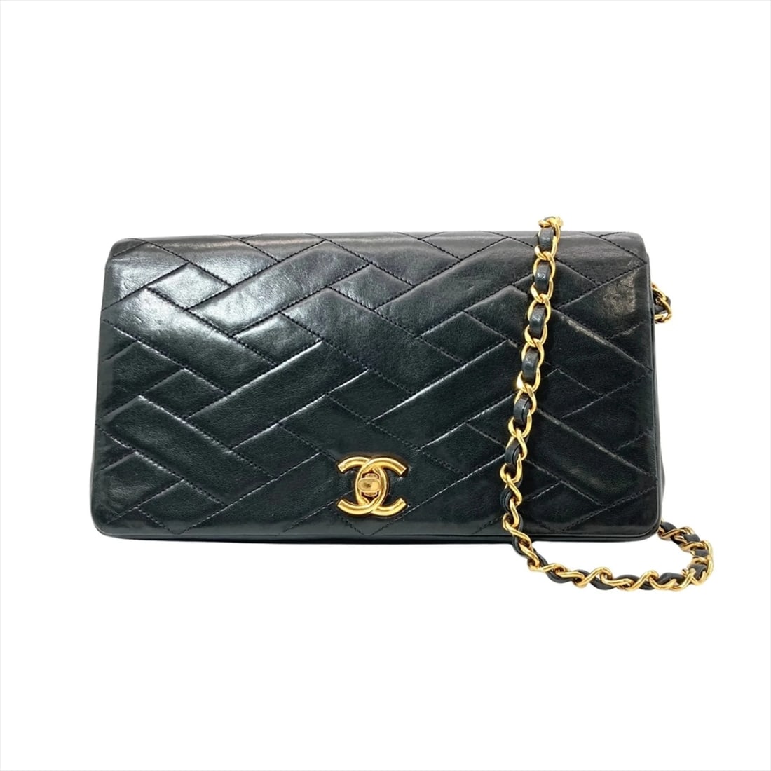 CHANEL SHOULDER BAG LEATHER BLACK GOLD HARDWARE: Chanel Shoulder Bag Leather Black Gold Hardware Brand: Chanel Type/Style: Shoulder bag Material: Leather Color: Black Size: (HxWxD) 13.5cm x 24.5cm x 4cm / 5.31inch x 9.64inch x 1.57inch Accessories: