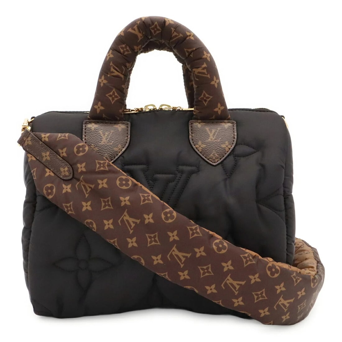 LOUIS VUITTON LV PILLOW CAPSULE BANDOULIERE: LOUIS VUITTON LV Pillow Capsule Bandouliere Brand: Louis Vuitton Type/Style: Handbag, Shoulder bag Material: Nylon , Monogram , Canvas Color: Black Size: (HxWxD) 19.5cm x 25cm x 15cm / 7.67inch x