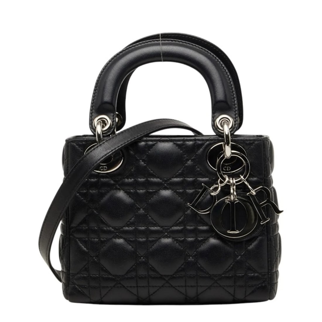 CHRISTIAN DIOR DIOR CANNAGE LADY HANDBAG SHOULDER BAG: Christian Dior Dior Cannage Lady Handbag Shoulder Bag Brand: Christian Dior Type/Style: Handbag, Shoulder bag Material: Leather Color: Black Size: (HxWxD) 14.5cm x 18cm x 7.5cm / 5.7inch x 7.08inch x