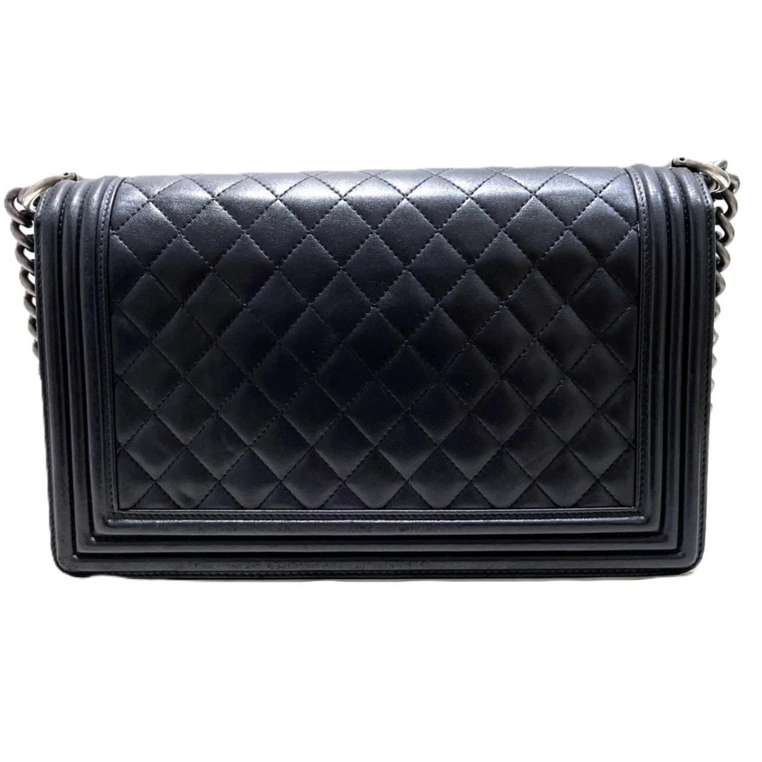 CHANEL LARGE CHAIN SHOULDER BAG LAMBSKIN - 2