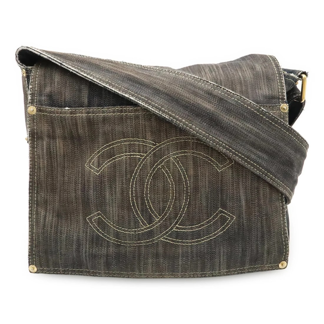 CHANEL SPARKLING DENIM COCO MARK SHOULDER BAG: CHANEL Sparkling Denim Coco Mark Shoulder Bag Brand: Chanel Type/Style: Shoulder bag Material: Denim Color: none Size: (HxWxD) 22cm x 28cm x 8cm / 8.66inch x 11.02inch x 3.14inch Accessories: None