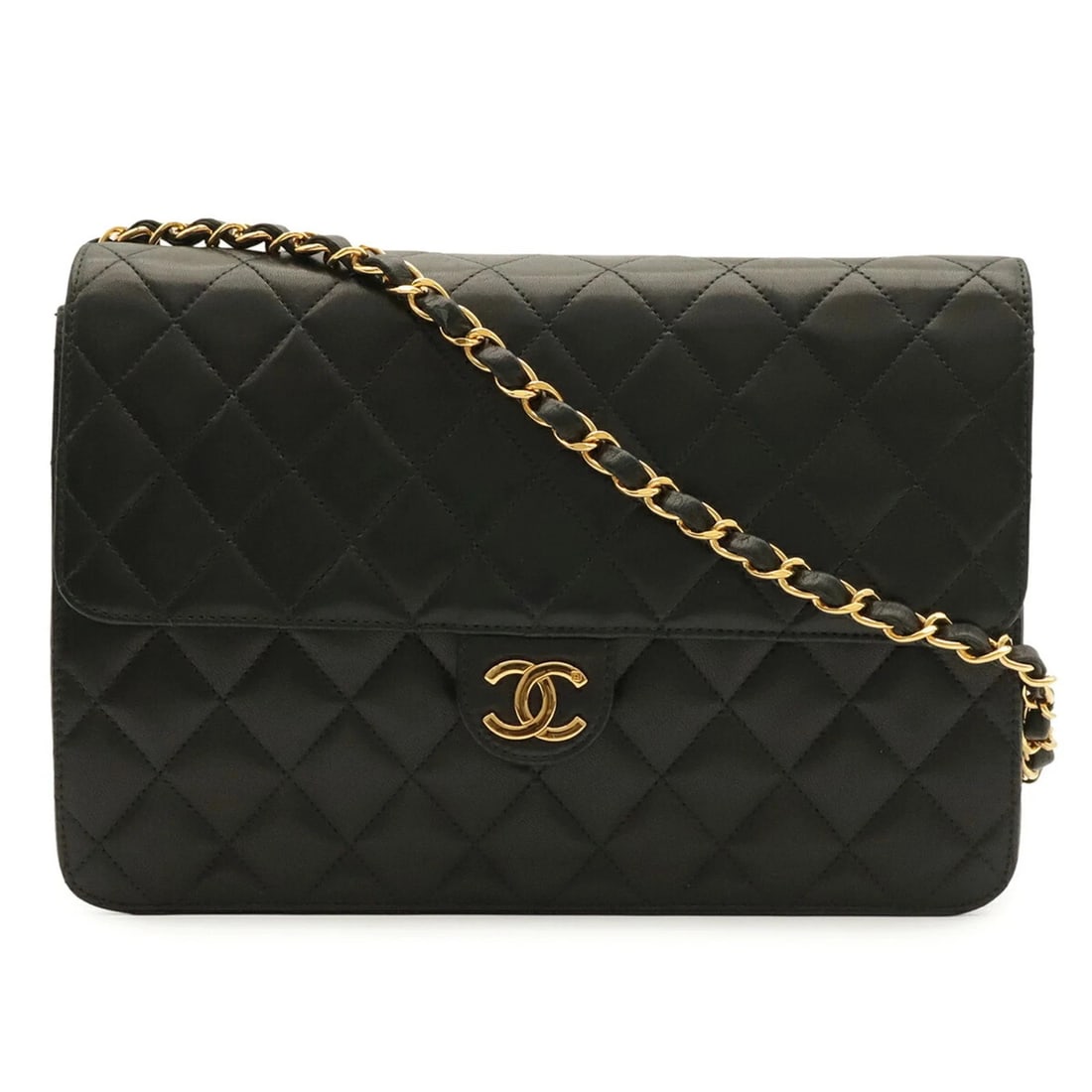 CHANEL MATELASSE COCO MARK CHAIN SHOULDER BAG: CHANEL Matelasse Coco Mark Chain Shoulder Bag Brand: Chanel Type/Style: Shoulder bag Material: none Color: Black Size: (HxWxD) 18cm x 25cm x 7.5cm / 7.08inch x 9.84inch x 2.95inch Accessories: Non