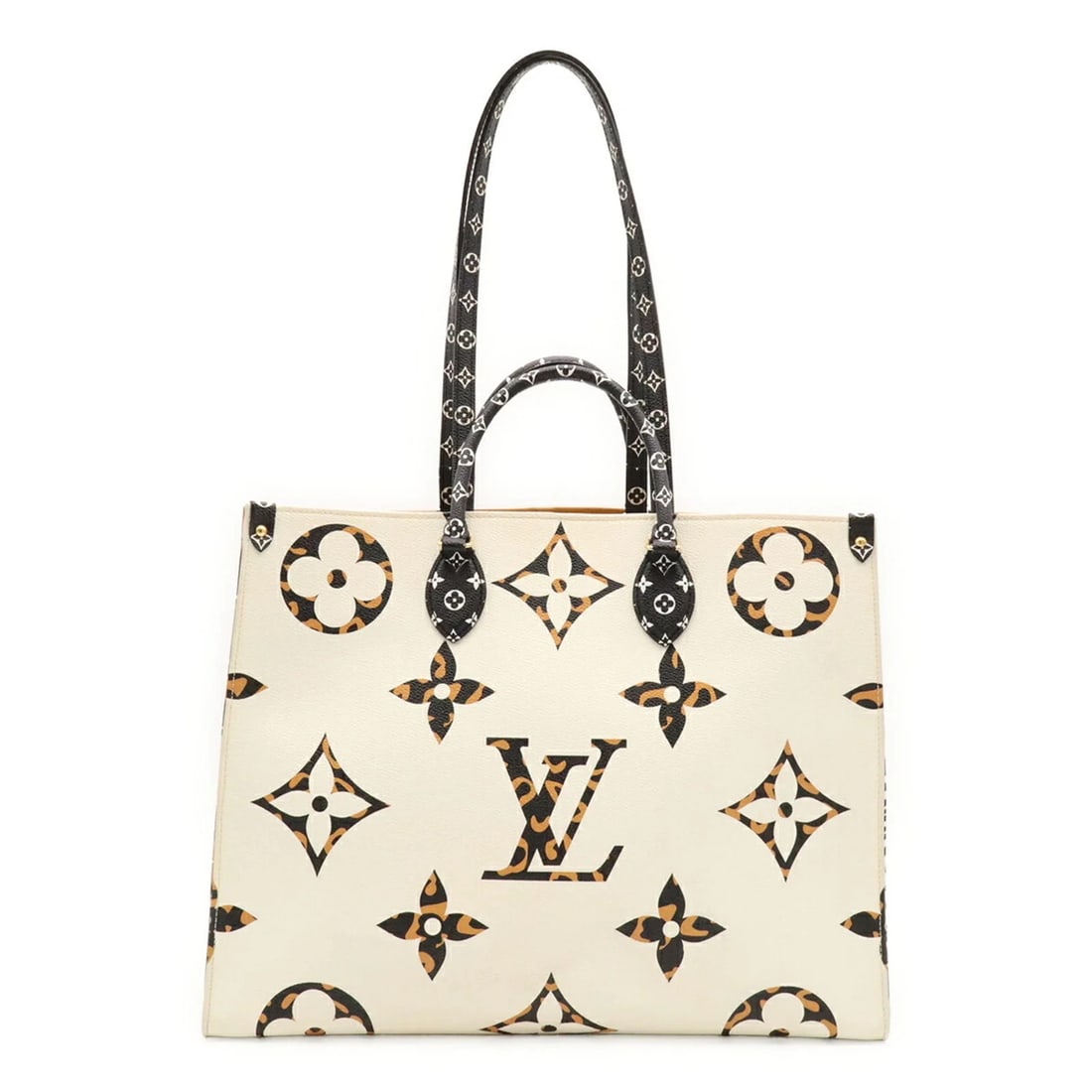 LOUIS VUITTON MONOGRAM JUNGLE GIANT TOTE BAG: Louis Vuitton Monogram Jungle Giant Tote Bag Brand: Louis Vuitton Type/Style: Shoulder bag, Tote bag Material: Monogram Color: Camel, Ivory Size: (HxWxD) 32.5cm x 41.5cm x 16.5cm / 12.79inch x
