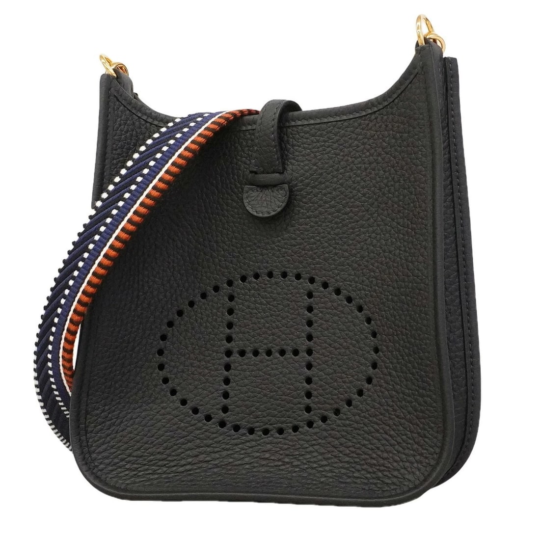HERMES EVELYNE TPM SHOULDER BAG, TAURILLON CLEMENCE: Hermes Evelyne TPM Shoulder Bag, Taurillon Clemence Brand: Hermes Type/Style: Shoulder bag Material: Taurillon clemence leather Color: Blue nuit Size: (HxWxD) 18cm x 18cm x 5.5cm / 7.08inch x