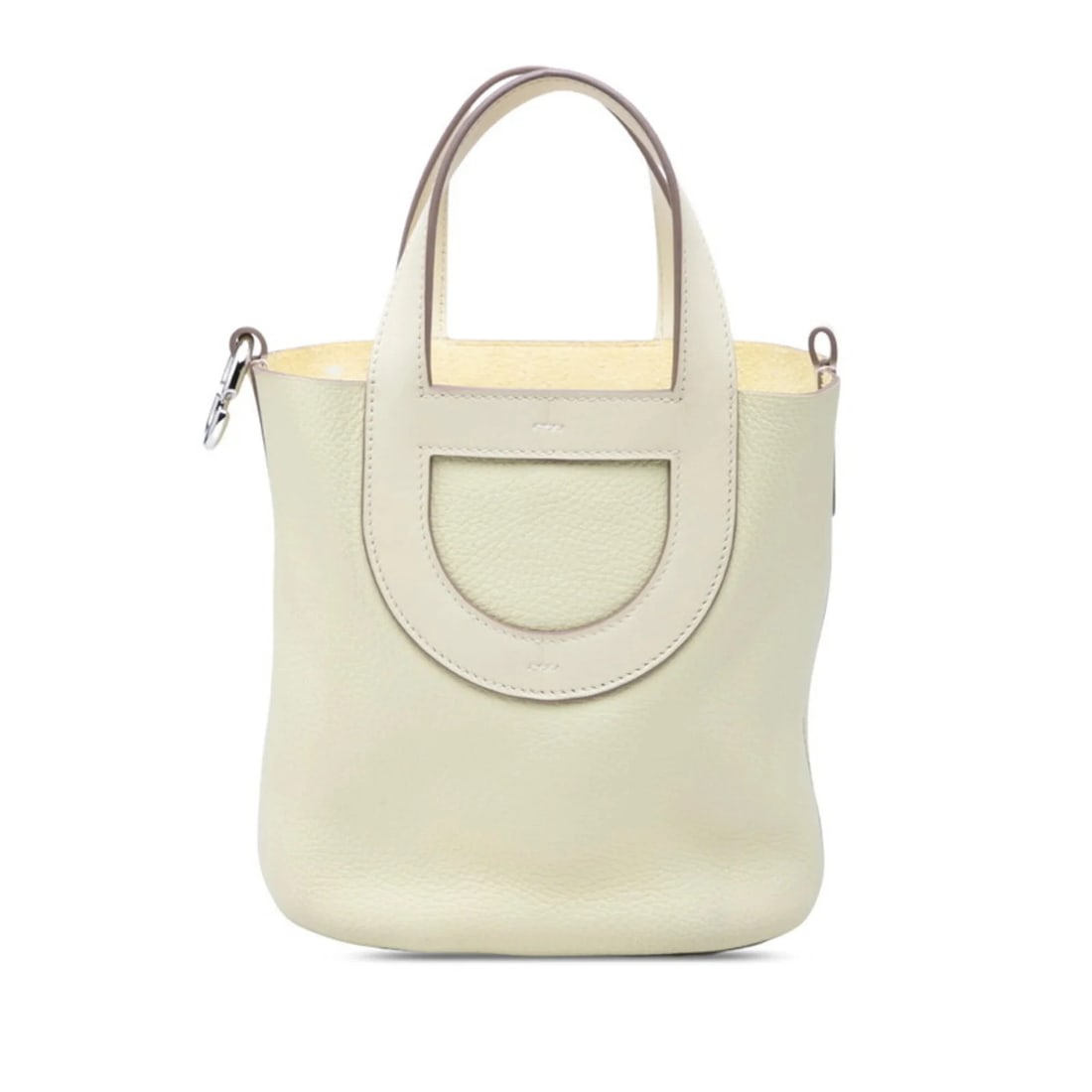 HERMES IN THE LOOP HANDBAG, JAUNE MILTON: Hermes In the Loop Handbag, Jaune Milton Brand: Hermes Type/Style: Handbag Material: Taurillon clemence leather , Swift leather Color: none Size: (HxWxD) 20cm x 19cm x 13cm / 7.87inch x 7.48inch x