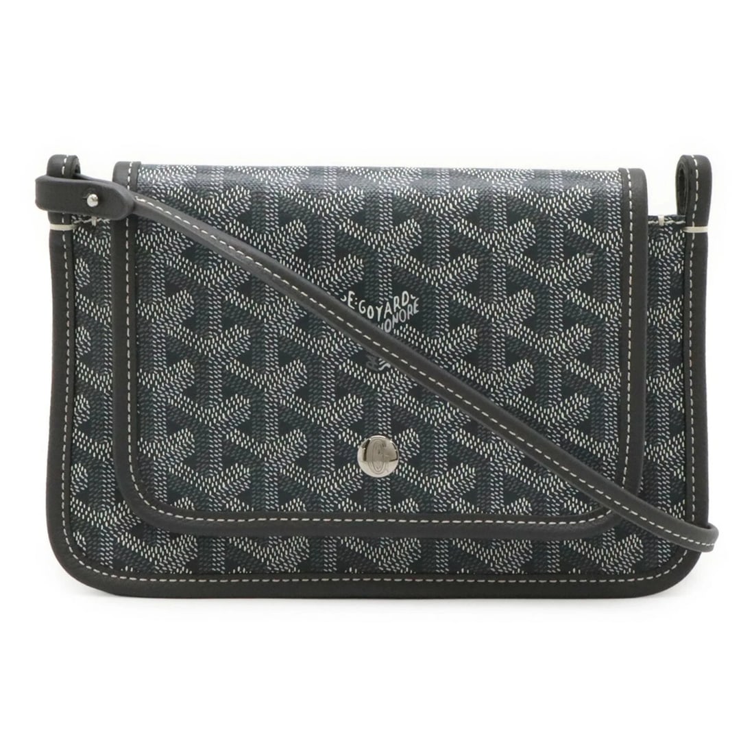 GOYARD PLUME HANDBAG, POUCH WALLET, LONG SHOULDER BAG: GOYARD Plume Handbag, Pouch Wallet, Long Shoulder Bag Brand: Goyard Type/Style: Clutch bag, Handbag, Pochette, Shoulder bag Material: Coated canvas Color: Gray, White Size: (HxWxD) 13cm x 21cm /