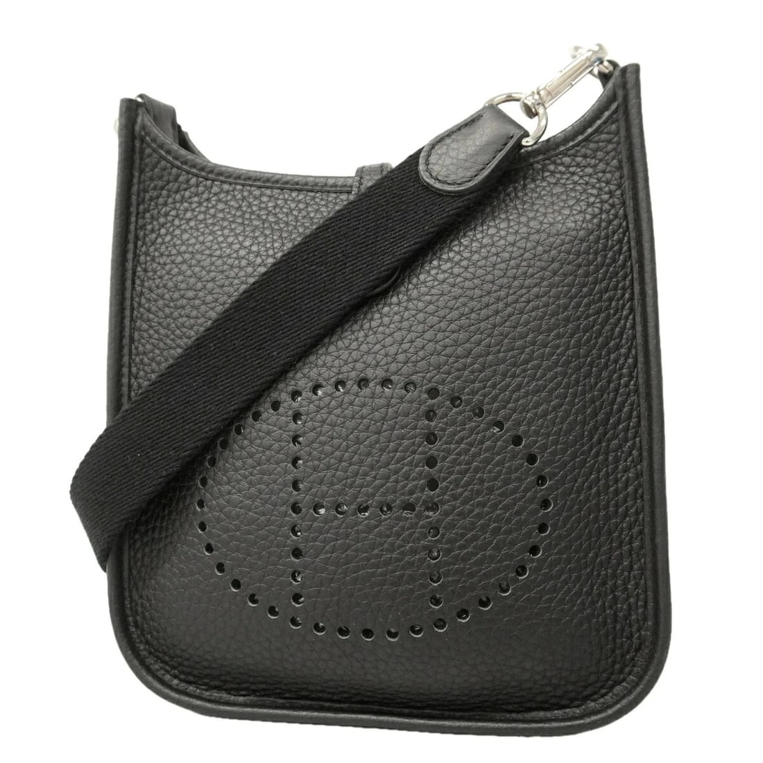 HERMES EVELYNE TPM SHOULDER BAG, TAURILLON CLEMENCE LEATHER: Hermes Evelyne TPM Shoulder Bag, Taurillon Clemence Leather Brand: Hermes Type/Style: Shoulder bag Material: Taurillon clemence leather Color: Black Size: (HxWxD) 18cm x 17.5cm x 5.5cm / 7.08inch x