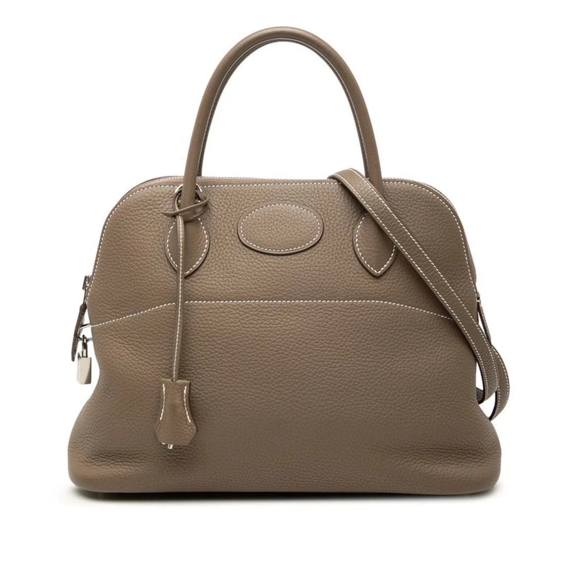 HERMES BOLIDE 31 HANDBAG SHOULDER BAG: Hermes Bolide 31 Handbag Shoulder Bag Brand: Hermes Type/Style: Handbag, Shoulder bag Material: Taurillon clemence leather Color: Etoupe gray, Grayish Size: (HxWxD) 24cm x 31cm x 12cm / 9.44inch x 12.