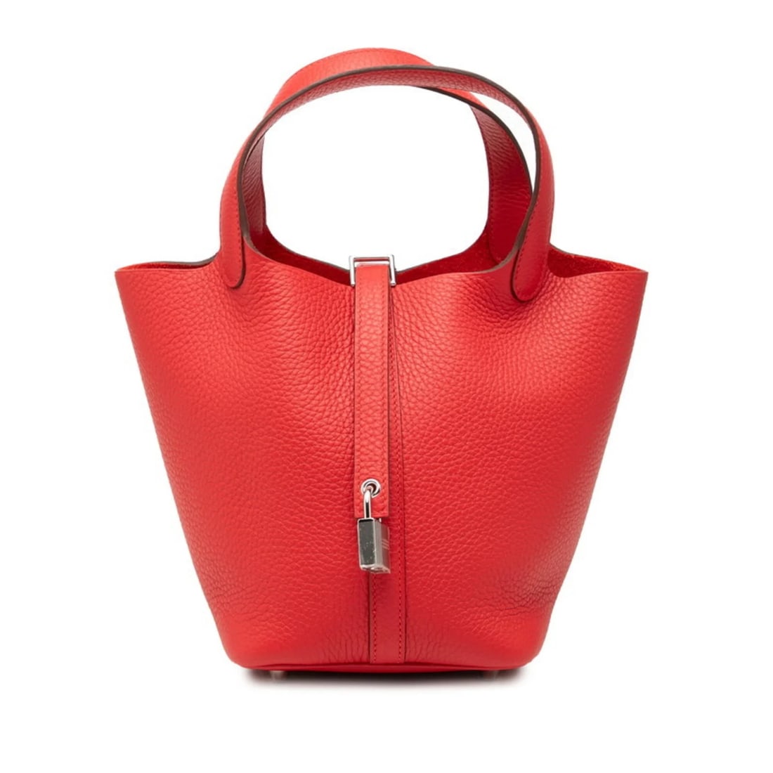 HERMES PICOTIN LOCK PM HANDBAG: Hermes Picotin Lock PM handbag Brand: Hermes Type/Style: Handbag Material: Taurillon clemence leather Color: Red color Size: (HxWxD) 19cm x 13cm x 18cm / 7.48inch x 5.11inch x 7.08 Accessories: No