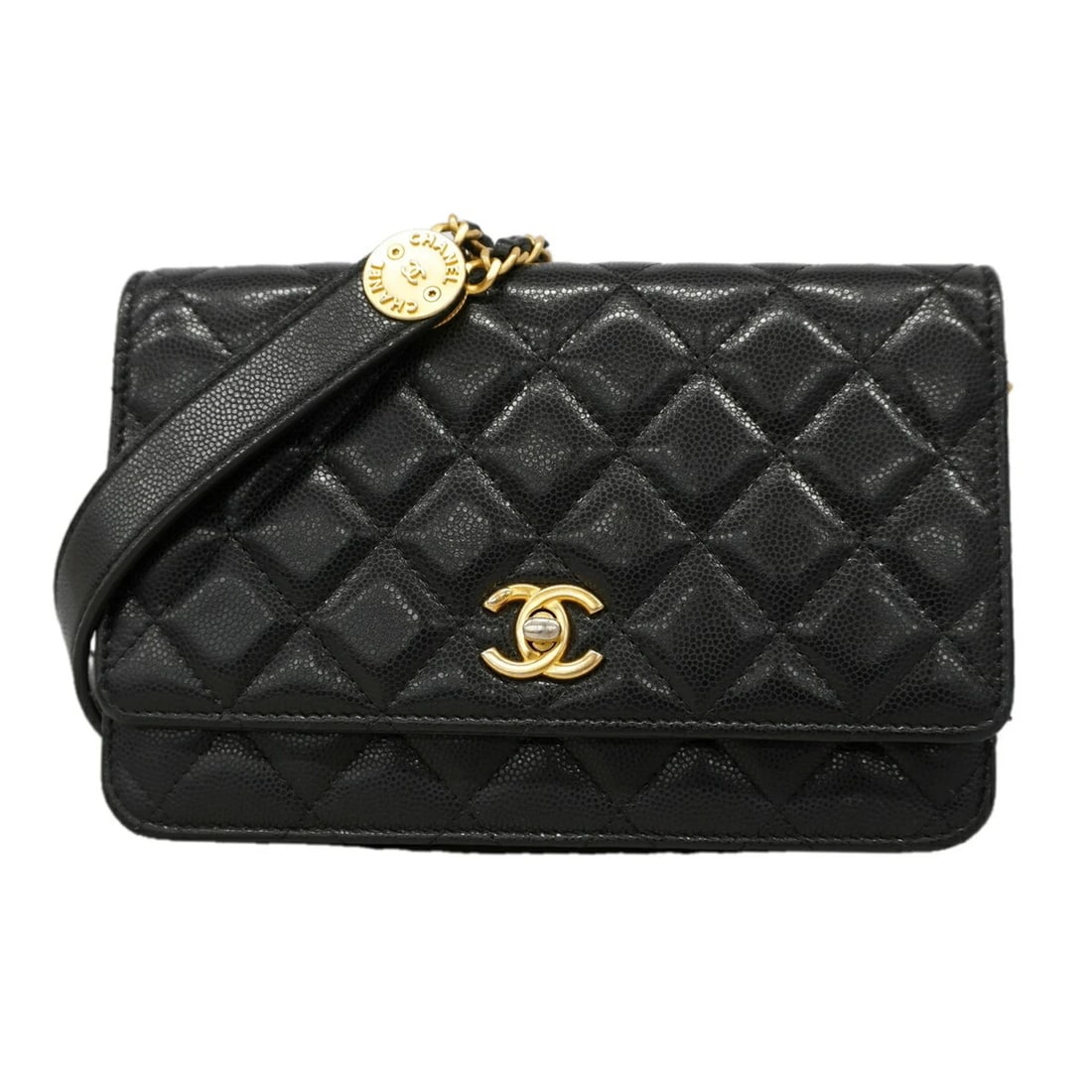 CHANEL MATELASSE CHAIN SHOULDER WALLET, CAVIARSKINLEATHER (1 of 3)