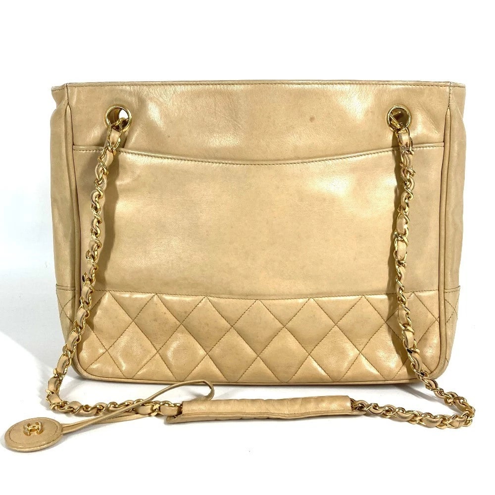 CHANEL MATELASSE QUILTED MARK LOGO TOTE BAG: CHANEL Matelasse Quilted Mark Logo Tote Bag Brand: CHANEL Type/Style: Shoulder Bag Material: Leather Color: Beige Size: W10.8xH8.5xD2.4inch / W27.5cmxH21.5cmxD6cm Accessories: None Accesso