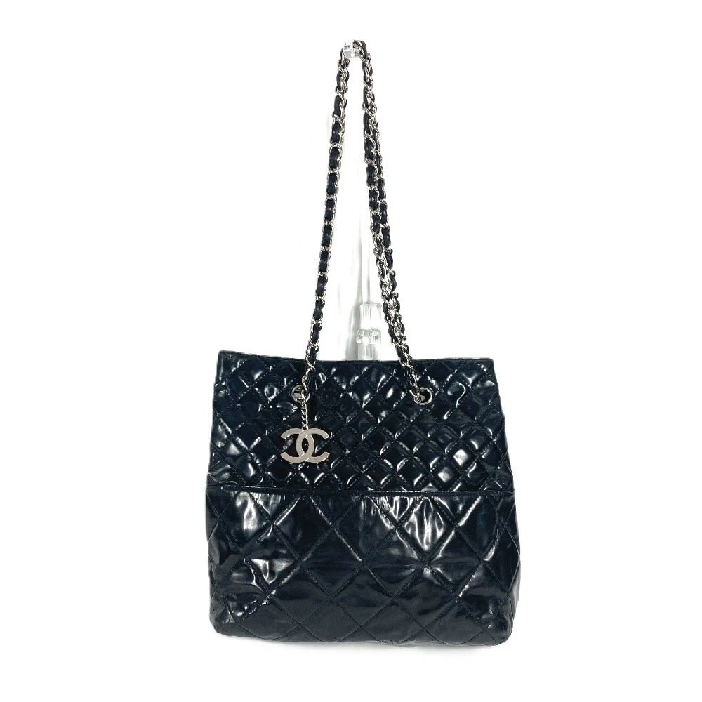 CHANEL TOTE BAG MATELASSE CHAIN MARK SHOULDER BAG: CHANEL Tote Bag Matelasse Chain Mark Shoulder Bag Brand: CHANEL Type/Style: Shoulder Bag Material: enamel Color: Black Size: W11.8xH11.2xD3.9inch / W30cmxH28.5cmxD10cm Accessories: None Ac