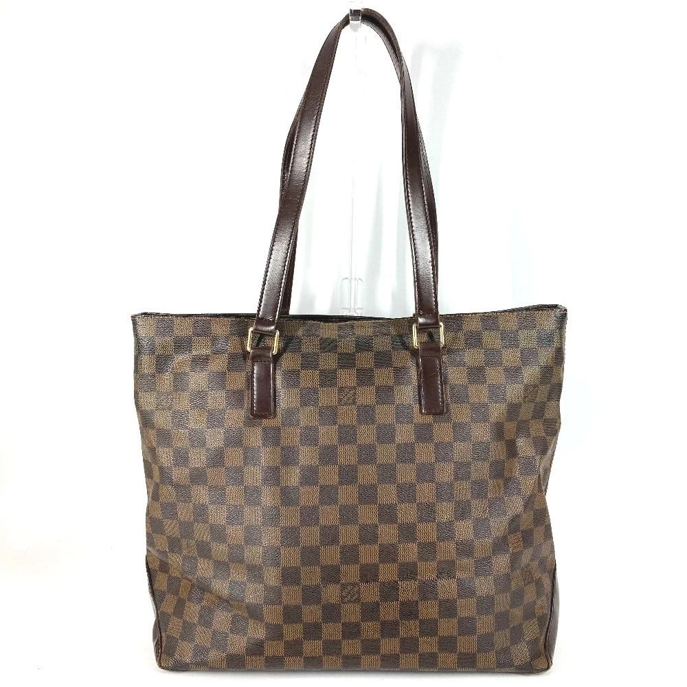 LOUIS VUITTON DAMIER CABAS MEZZO TOTE BAG SHOULDER BAG: LOUIS VUITTON Damier Cabas Mezzo Tote Bag Shoulder Bag Brand: LOUIS VUITTON Type/Style: Shoulder Bag Material: Damier Canvas Color: Ebene / Brown Size: W13.4xH12.4xD5.9inch / W34cmxH31.5cmxD15cm A