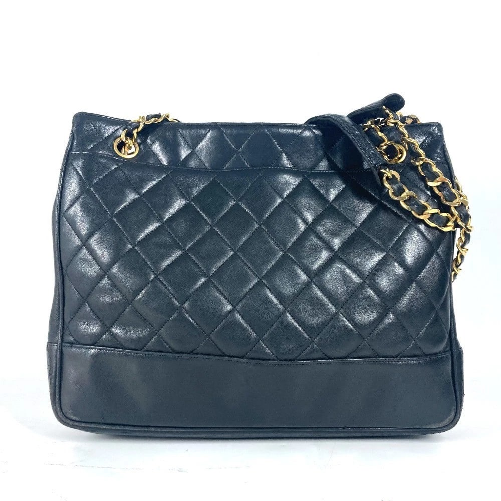CHANEL MATELASSE TOTE BAG SHOULDER BAG: CHANEL Matelasse Tote Bag Shoulder Bag Brand: CHANEL Type/Style: Shoulder Bag Material: Lambskin Leather Color: BlackxGold Size: W12.4xH9.8xD2.2inch / W31.5cmxH25cmxD5.5cm Accessories: None