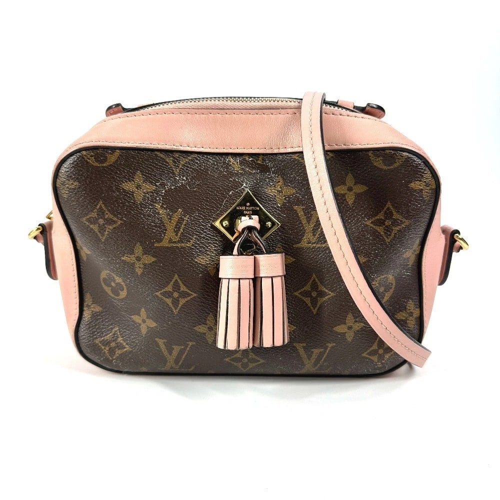 LOUIS VUITTON MONOGRAM SAINTONGE POCHETTE CROSSBODY: LOUIS VUITTON Monogram Saintonge Pochette Crossbody Brand: LOUIS VUITTON Type/Style: Shoulder Bag Material: MonogramCanvas / Leather Color: Rose poodle / pinkxBrown Size: W8.3xH5.3xD2.8inch / W21cmxH1